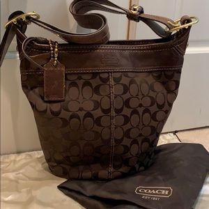 Coach Chocolate Canvas Bucket Bag